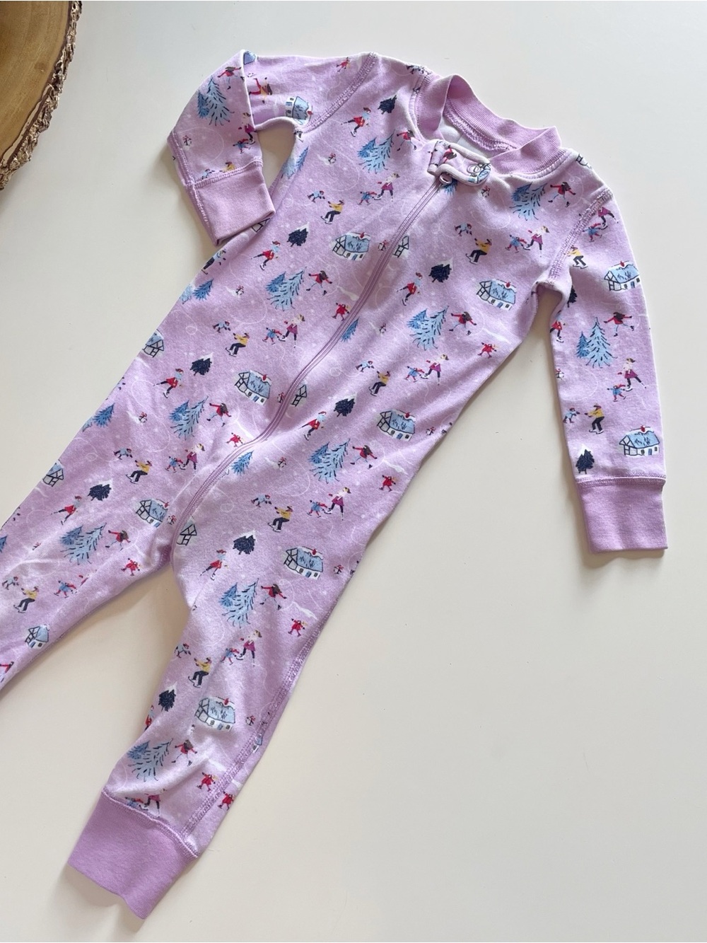 Hanna Andersson Lavender Winter Ice Skating Footless Pajama | 18-24m